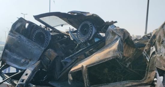 المباحث تستمع لأقوال شهود العيان بحادث تصادم 7 سيارات بدائرى البساتين