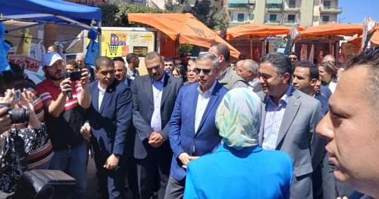 وزير التموين ومحافظ الإسكندرية بجولة تفقدية بسوق اليوم الواحد بالعجمى.. فيديو