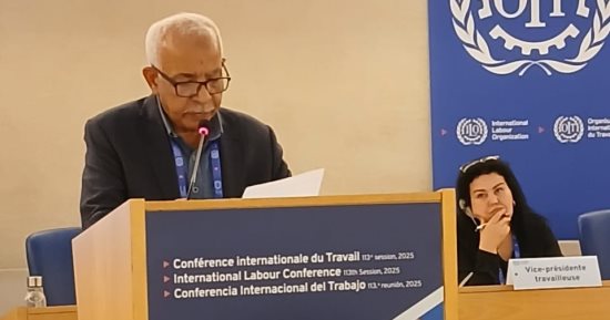 رئيس اتحاد العمال يطالب خلال المؤتمر الدولى بجنيف بوقف الحروب ودعم فلسطين