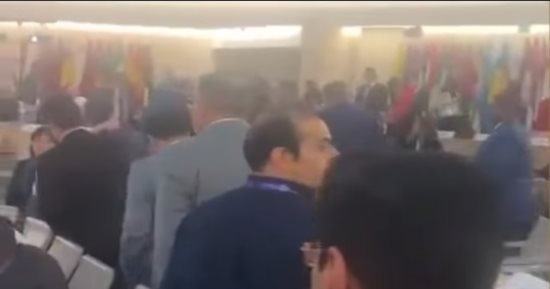انسحاب جماعى من قاعة مؤتمر العمل الدولى احتجاجا على كلمة مندوب الاحتلال.. صور