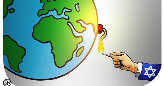 إسرائيل تشعل فتيل الكرة الأرضية.. كاريكاتير اليوم السابع