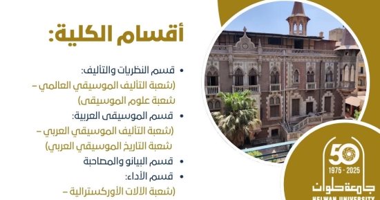 تنسيق الجامعات 2025.. تفاصيل الدراسة بكلية التربية الموسيقية جامعة حلوان