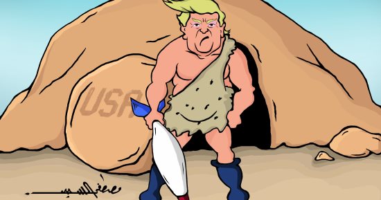 سياسات ترامب تعيد العالم لعصور الجاهلية بكاريكاتير اليوم السابع