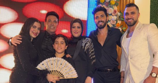 سعد الصغير يظهر برفقة زوجته وأولاده ويخطف الأنظار