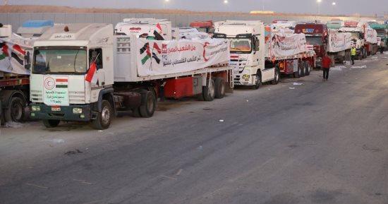 قافلة المساعدات الإنسانية "زاد العزة" الـ44 تتوجه إلى غزة