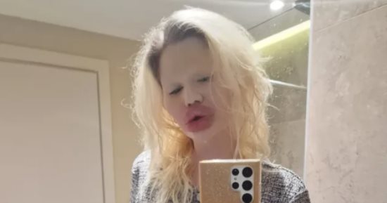 صاحبة أكبر شفاه في العالم تكشف عن شكلها قبل عمليات التجميل .. صور