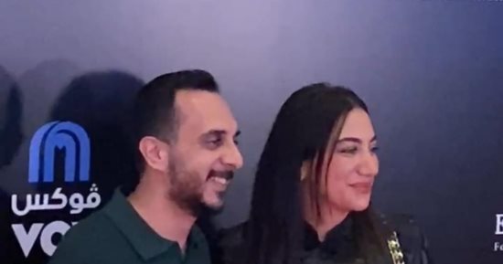 فدوى عابد ونور محمود وعمر الشناوى فى عرض فيلم روكي الغلابة