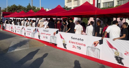 المقار الانتخابية بالتجمع الخامس تستعد لانطلاق انتخابات الشيوخ.. صور