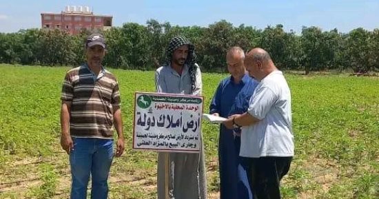 إزالة 11 حالة تعد على الأراضى فى الشرقية 
