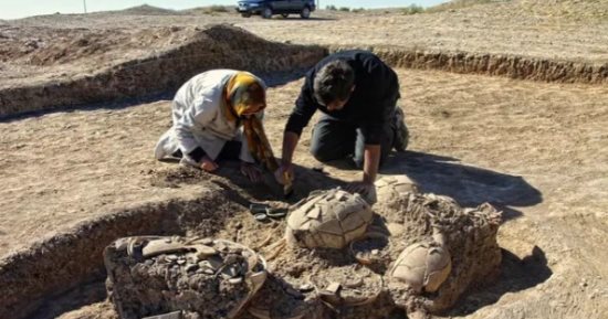 مجوهرات وصندوق منحوت عليه عقارب وثعابين بمقبرة فتاة عمرها 3000 عام فى إيران