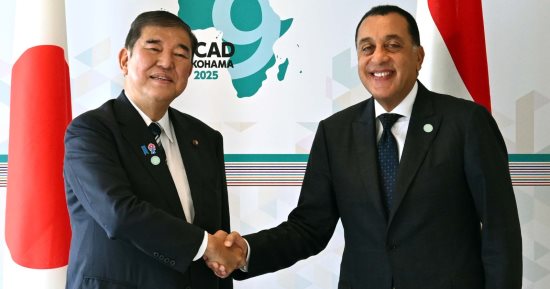 رئيس الوزراء خلال لقاء رئيس وزراء اليابان: نتطلع لتوسيع دوائر التعاون بين البلدين لتشمل الصناعات التكنولوجية المتقدمة والذكاء الاصطناعى.. وإقامة منطقة صناعية يابانية فى المنطقة الاقتصادية لقناة السويس