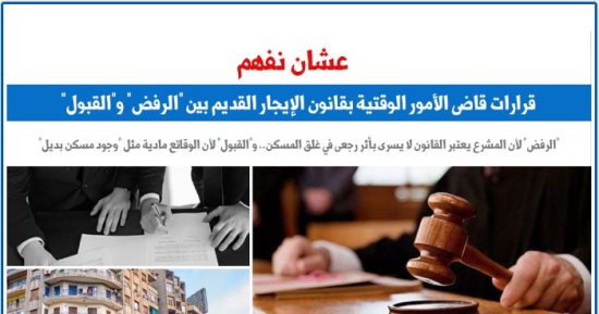 قرارات قاضى الأمور الوقتية فى الإيجار القديم ما بين "الرفض" و"القبول".. برلمانى
