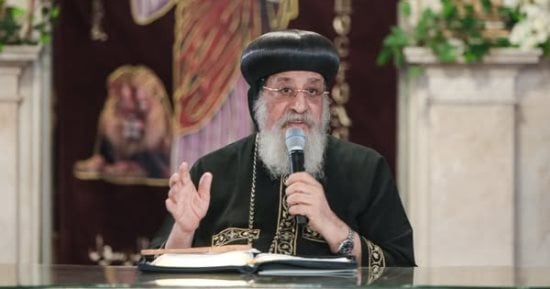 البابا تواضروس يلقى العظة الأسبوعية من كنيسة مارجرجس بمنشية البكرى