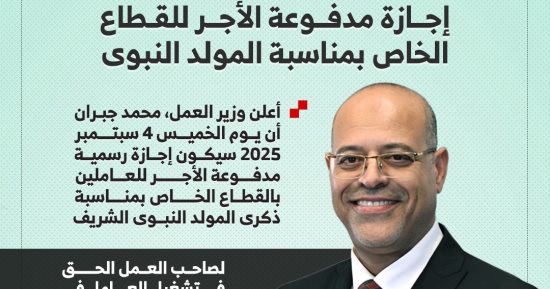 إجازة المولد النبوي الشريف للعاملين بالقطاع الخاص.. تعرف على موعدها