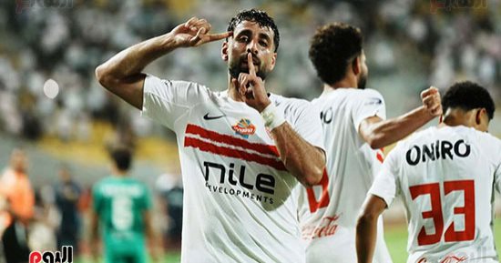 عدى الدباغ يسجل أول أهدافه مع الزمالك ويتقدم على المصرى فى الدقيقة 30.. صور 