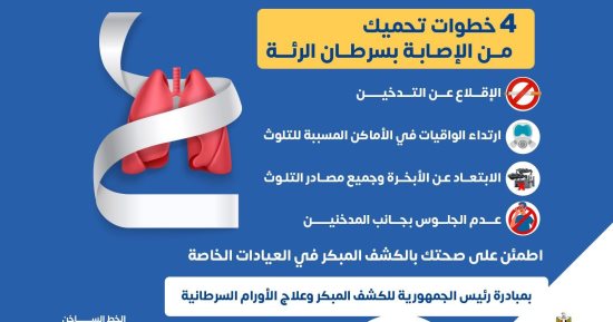 وزارة الصحة توجة 4 رسائل هامة للحماية من سرطان الرئة