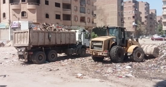 رفع 940 طن مخلفات هدم وبناء من منطقة الكونيسة فى العمرانية