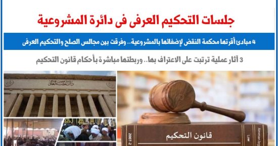 جلسات التحكيم العرفى فى دائرة المشروعية.. نقلا عن "برلماني"