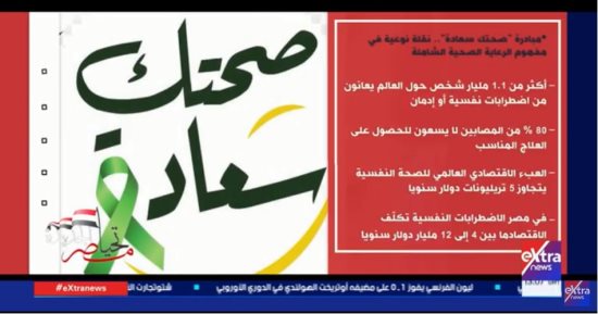 مبادرة "صحتك سعادة".. نقلة نوعية فى مفهوم الرعاية الصحية الشاملة "تقرير لإكسترا نيوز"