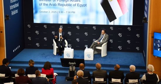 وزير الخارجية يؤكد ضرورة الانسحاب الإسرائيلى الكامل من غزة.. صور