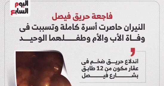 فاجعة حريق فيصل.. مصرع أسرة كاملة بعد اندلاع حريق هائل داخل عقار (انفوجراف)