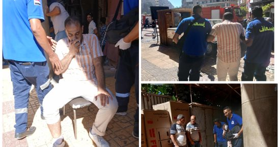 إصابة شخصين فى زنقة الستات إثر حريق بأحد محلات الأقمشة بالإسكندرية.. صور