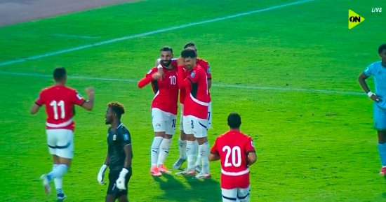 محمد صلاح يسجل الهدف الثالث لمنتخب مصر أمام جيبوتي فى الدقيقة 84