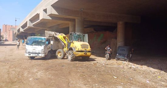 محافظة الجيزة ترفع 200 طن مخلفات من نفق المكرونة بالعمرانية