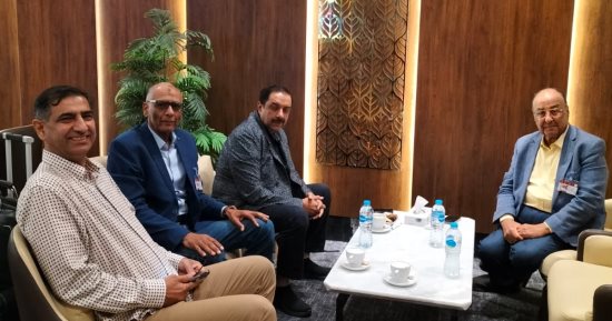 سيف حامد وأشرف فرحات يستقبلان رئيس الاتحاد الدولي للهوكي لحضور بطولة الأمم الأفريقية