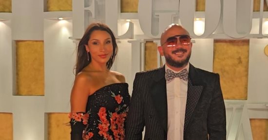 محمود العسيلى وزوجته وماجد المصرى بصحبة ابنه فى افتتاح مهرجان الجونة