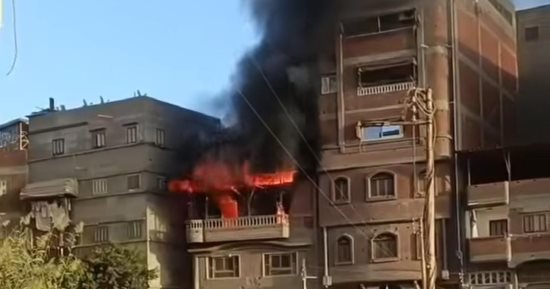 إصابة ربة منزل فى حريق شقة سكنية بمنطقة أوسيم