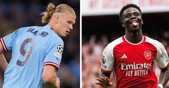 هالاند ينافس ساكا على جائزة أفضل لاعب في جولة الدورى الانجليزي 