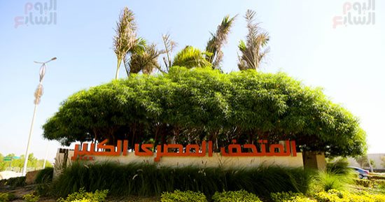 زهور ونباتات نادرة.. تشجير محيط المتحف المصرى الكبير استعدادا للافتتاح