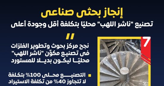 إنجاز بحثي صناعي.. تصنيع ناشر اللهب محليا بتكلفة أقل وجودة أعلى من المستورد
