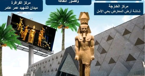 تعرف على أماكن شاشات العرض الرئيسية بالوادى الجديد لنقل افتتاح المتحف الكبير