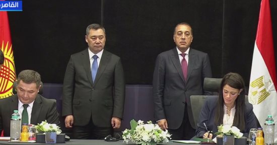 رئيس الوزراء ورئيس قرغيزستان يشهدان توقيع مذكرات تفاهم بين البلدين