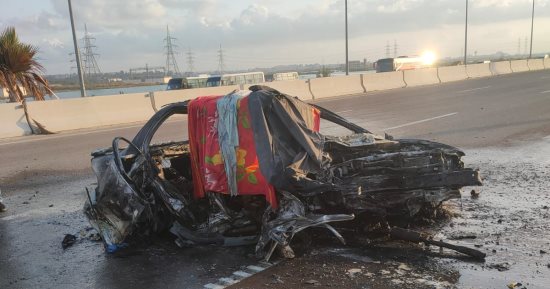 مصرع 3 أشخاص فى حريق سيارة غرب الإسكندرية