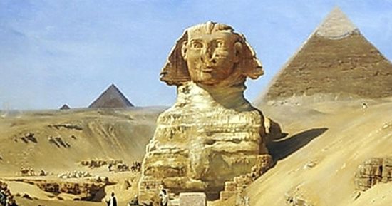 لوحات الأجانب عن مصر.. حفريات أبو الهول للفنان الألماني إرنست كورنر