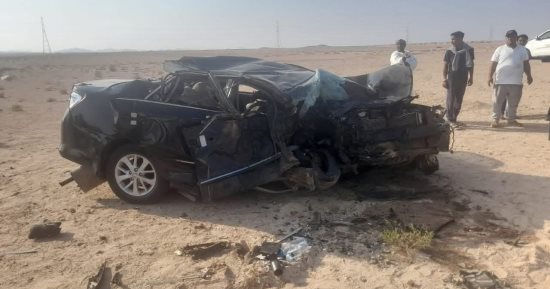 أول صور للحادث المتسبب فى مصرع نجل مرشح حلايب وشلاتين ونجل شقيقته