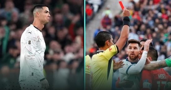سباق الكروت الحمراء بين ميسي ورونالدو.. الدون الأكثر حصولا على البطاقات