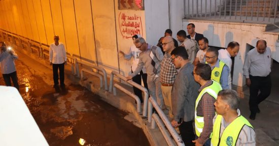 محافظ القليوبية يشهد تجربة محاكاة لتصريف الأمطار استعدادًا لموسم الشتاء