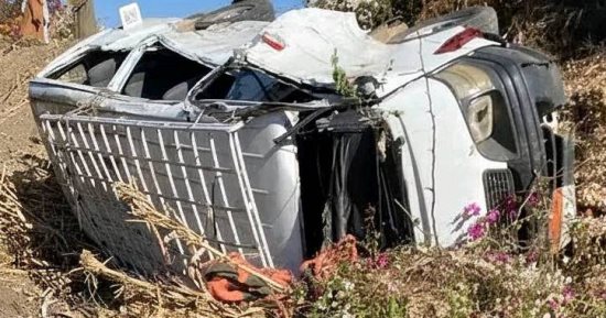 إصابة 4 أشخاص إثر حادث انقلاب سيارة فى أطفيح