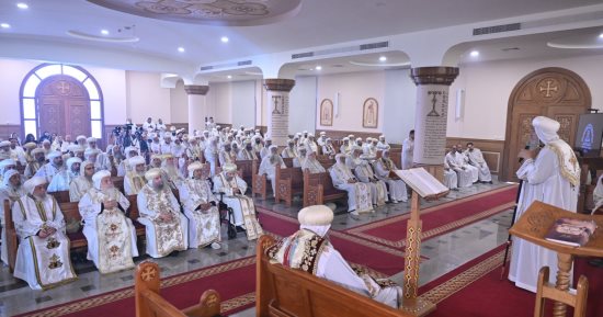 الكنيسة تقيم قداس العيد الـ 13 لتجليس البابا في كنيسة قانون الإيمان