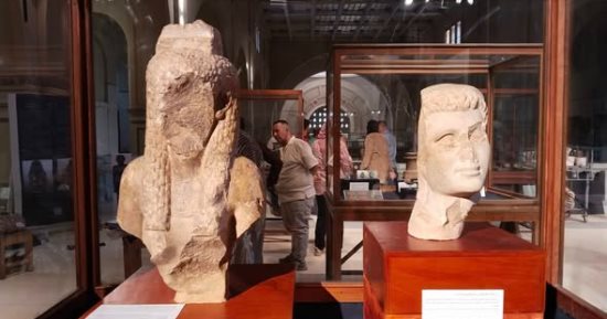 آثار مدينة سوكنوبايو نيسوس تزين المتحف المصرى بالتحرير