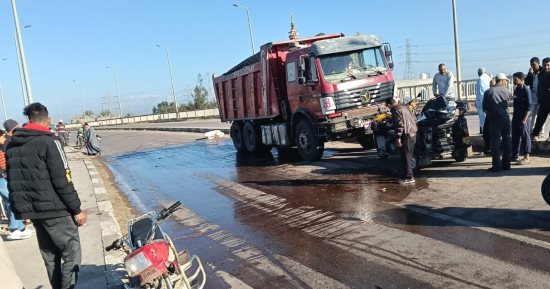 مصرع 3 مدرسين دهستهم سيارة نقل فى كفر الشيخ