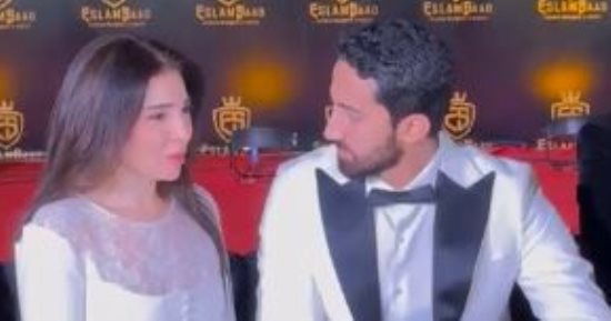 مى عز الدين وزوجها أحمد تيمور فى أول ظهور رسمى بأتيليه إسلام سعد.. فيديو