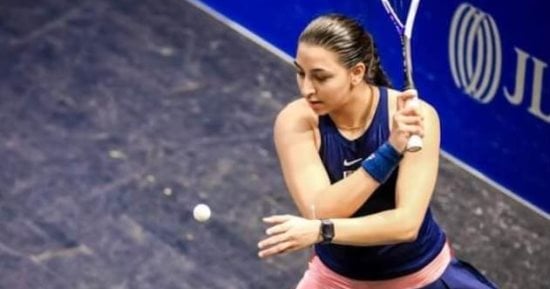 فريدة محمد لاعبة الاسكواش تخضع لجراحة فى الكتف بعد إصابتها ببطولة كراتشي