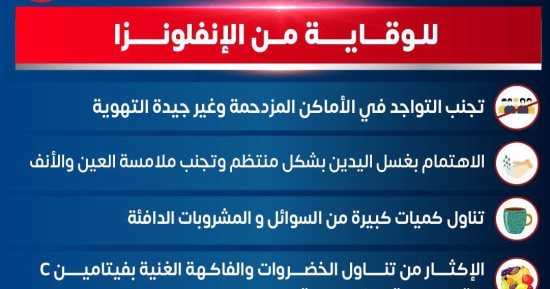 وزارة الصحة تكشف 6 تعليمات هامة للوقاية من الأنفلونزا