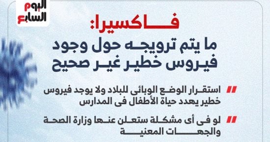 فاكسيرا: لا يوجد فيروس خطير يهدد حياة الطلاب والترويج لذلك خطأ.. إنفوجراف