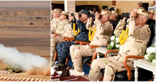 وزير الدفاع يشهد تنفيذ الرماية الصاروخية لقوات الدفاع الجوى